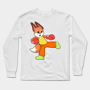 Fox at Martial arts Boxing with Boxing gloves Long Sleeve T-Shirt